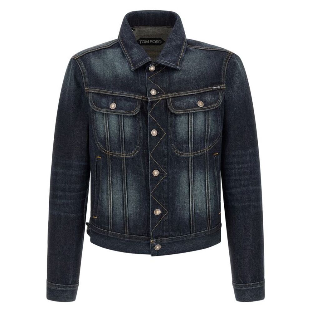 Tom Ford Blue Cotton Denim Men's Jacket